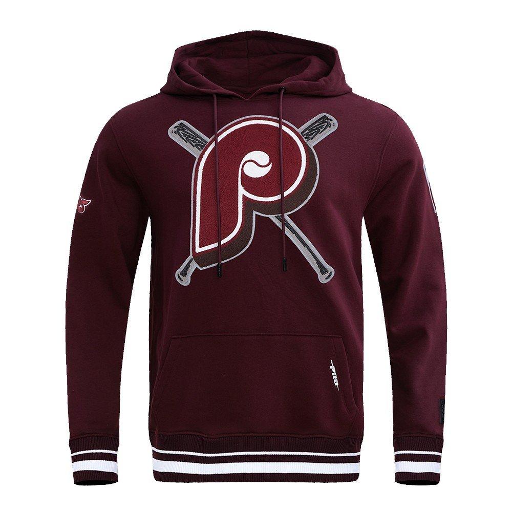 Pro Standard Men's MLB Philadelphia Phillies Retro Mashup Rib Pullover Hoodie - Wine - WINE